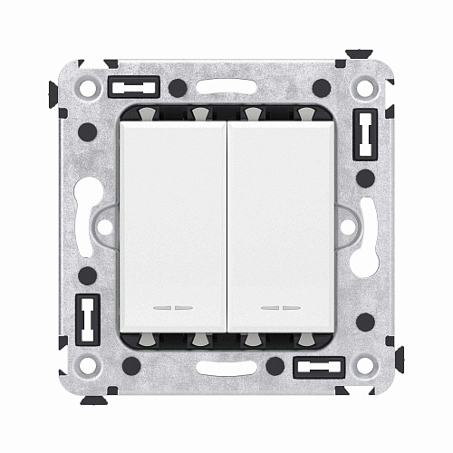 Кнопка двухклавишная в стену, Avanti, белое облако