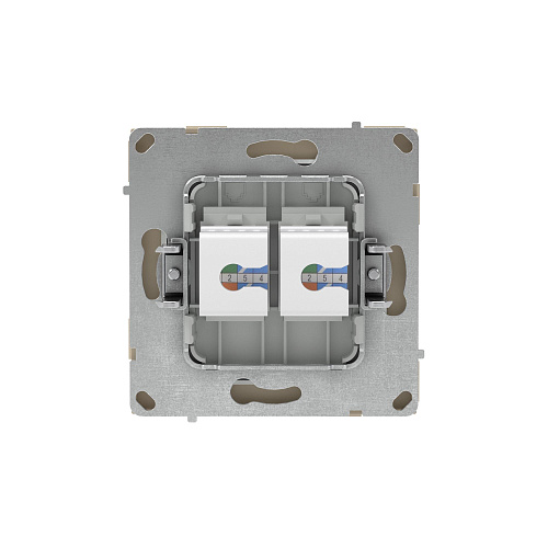 Компьютерная розетка RJ-45 без шторки, кат.5е двойная, KANT, ванильный марципан