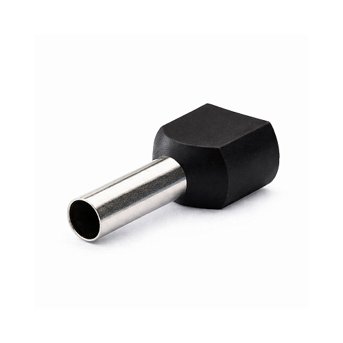 Наконечник-гильза двойная с изолир.фланцем для жилы сечением 1,5 кв.мм, длина контактной части 8мм, черный (НШВИ2 1.5-8)