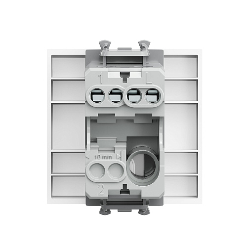 Выключатель одноклавишный модульный, Avanti, белое облако, 2 модуля