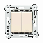 Инвертор двухклавишный в стену, Avanti, ванильная дымка