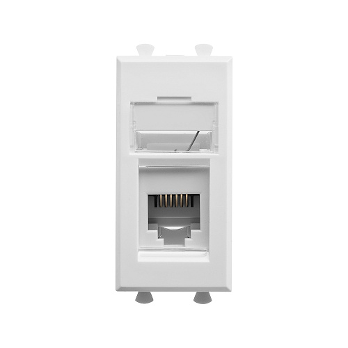 Телефонная розетка RJ-12 модульная, Avanti, белое облако, 1 модуль