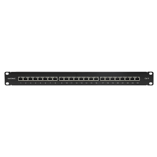Патч-панель 19",1U, CAT6, 24 порта RJ45, экранированная