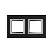 Рамка из алюминия 2 поста (4 мод.), Avanti, черная