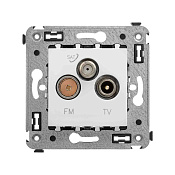 Розетка TV-FM-SAT в стену, Avanti, белое облако