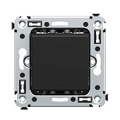 Переключатель одноклавишный в стену, Avanti, черный матовый