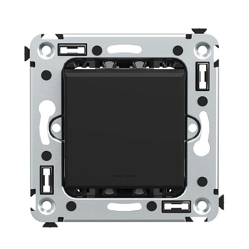 Переключатель одноклавишный в стену, Avanti, черный матовый