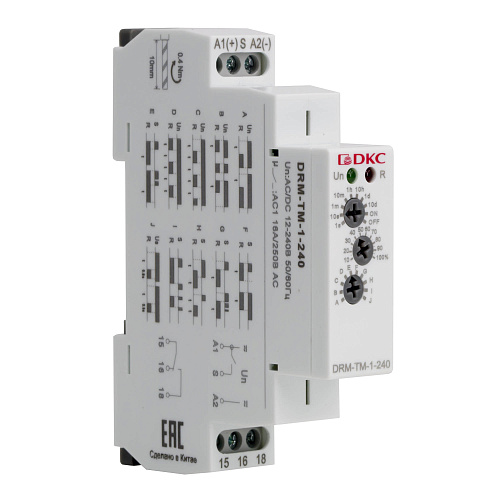 Реле времени многофункциональное, конфигурация контакта 1CO, AС/DC 12-240В