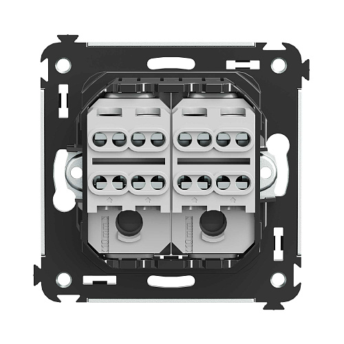 Инвертор двухклавишный в стену, Avanti, черный матовый