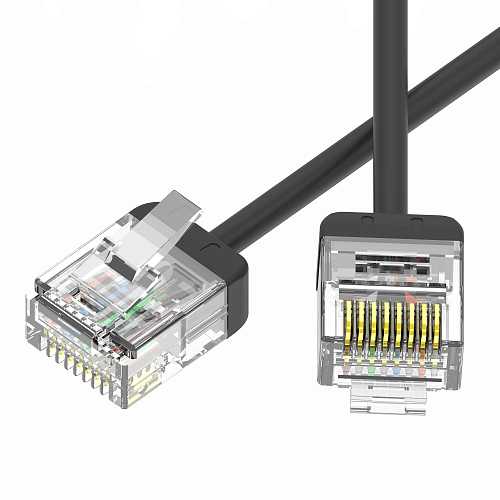 Патч-корд неэкранированный Ultra SLIM CAT6 U/UTP 4х2, 32 AWG, LSZH, чёрный, 2м