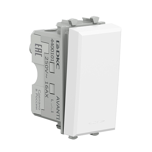 Выключатель модульный, Avanti, белое облако, 1 модуль