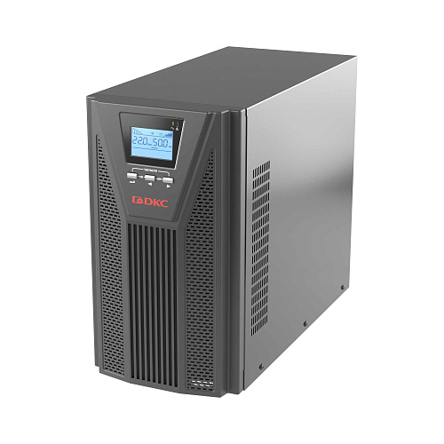 Онлайн ИБП ДКС серии Смолл Тауэр (Small Tower), 2000 ВА/1800 Вт, 1/1, 4xSchuko, EPO,USB, RS-232, RJ45, з/у 1А, 6x7Ач