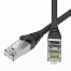 Патч-корд экранированный SLIM CAT6 U/FTP 4х2, 28 AWG, LSZH, чёрный, 1м