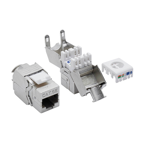 Патч-панель модульная 19", 1U, CAT5E, 24 модуля RJ45 Кейстоун (Keystone), экранированная