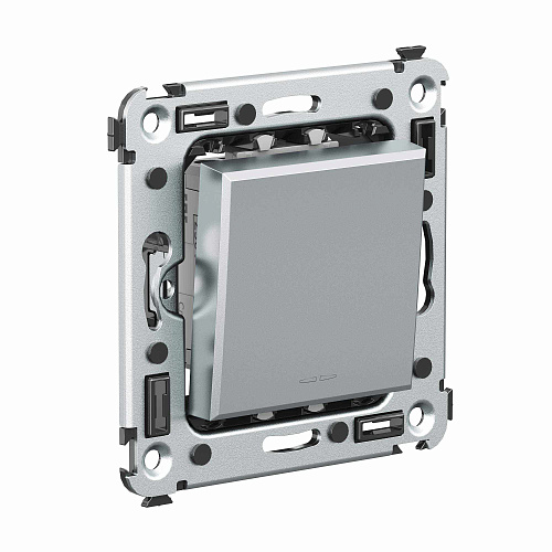 Выключатель одноклавишный в стену, Avanti, закаленная сталь