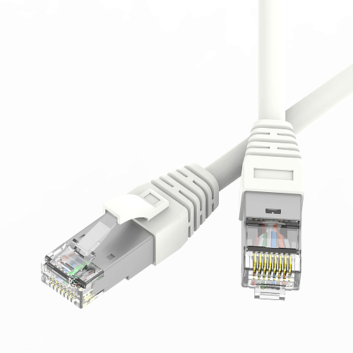 Патч-корд экранированный SLIM CAT6A S/FTP 4х2, 28 AWG, LSZH, белый, 5м