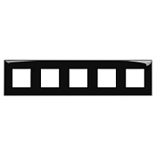 Рамка 5 постов (10 мод.), Avanti, черный квадрат