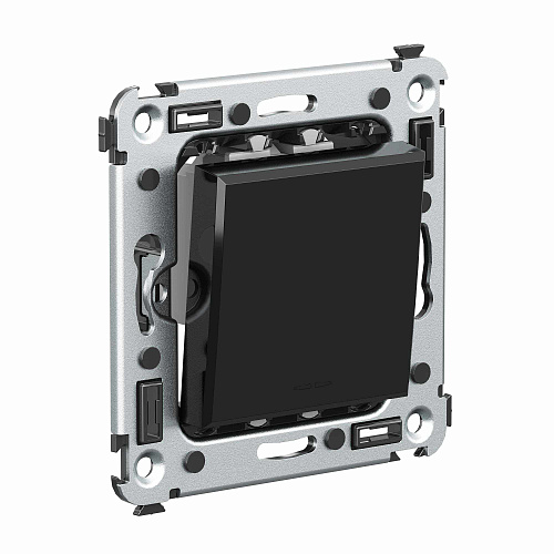 Инвертор одноклавишный в стену, Avanti, черный квадрат