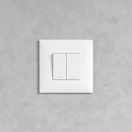 Выключатель двухклавишный в стену, Avanti, белое облако