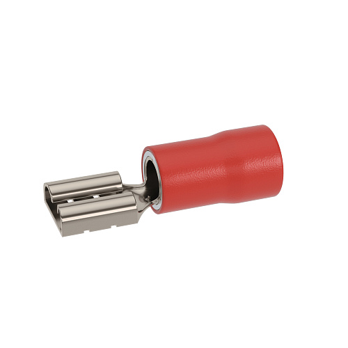 Наконечник-разъем плоский, розетка 2.8x0.5, изолированный фланец, для кабеля сечением до 1.5кв.мм