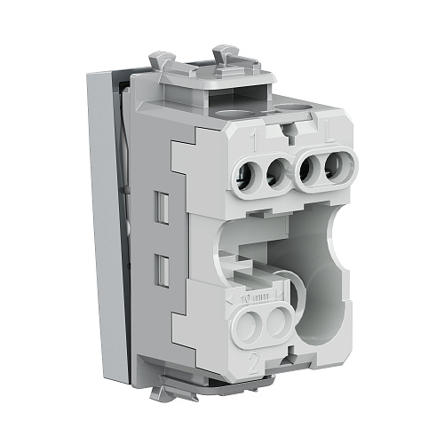 Выключатель модульный, Avanti, закаленная сталь, 1 модуль