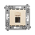 HDMI розетка одинарная в стену, тип А-А, Avanti, ванильная дымка