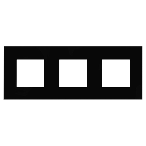Рамка 3 поста (6 мод.), Avanti, черный квадрат