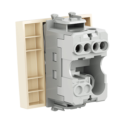 Выключатель одноклавишный модульный, Avanti, ванильная дымка, 2 модуля