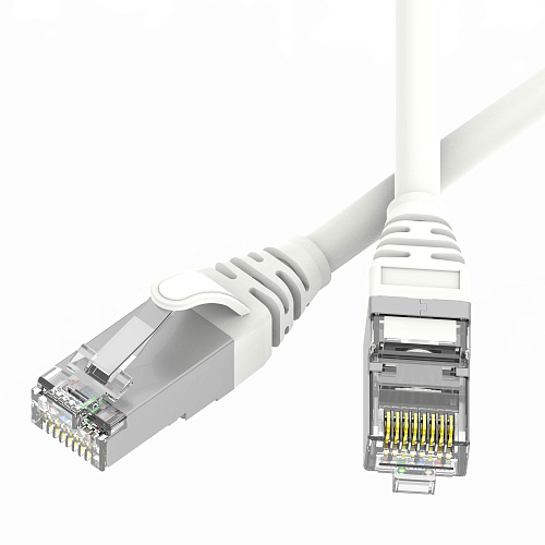 Патч-корд экранированный SLIM CAT6 S/FTP 4х2, 28 AWG, LSZH, белый, 2м