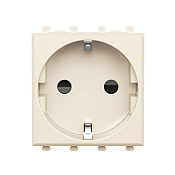 Розетка модульная, 2P+E, с з/ш, Avanti, ванильная дымка, 2 модуля