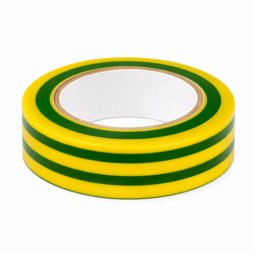 Лента изоляционная ПВХ 19x0,15 20м в рулоне желто-зелёная