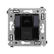 Механизм управления рольставней в стену, Avanti, черный квадрат