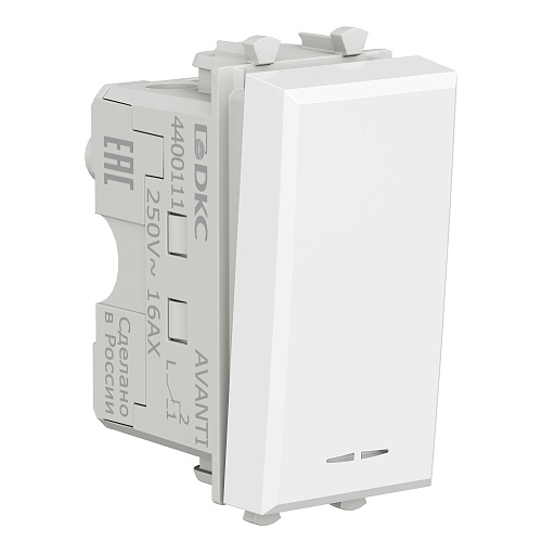 Переключатель модульный, Avanti, белое облако, 1 модуль